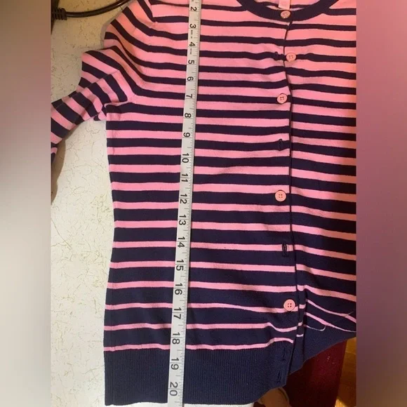 Lily Pulitzer Pink/Navy Stripe Cardigan - Picture 4 of 7